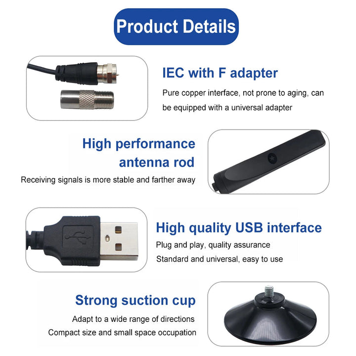 4K Digital TV Antenna with Signal Booster | 50-Mile HD Reception