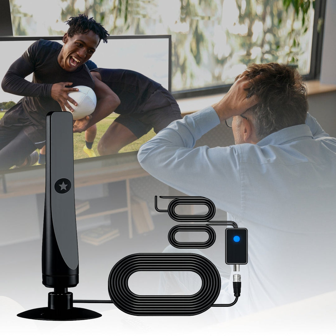 4K Digital TV Antenna with Signal Booster | 50-Mile HD Reception