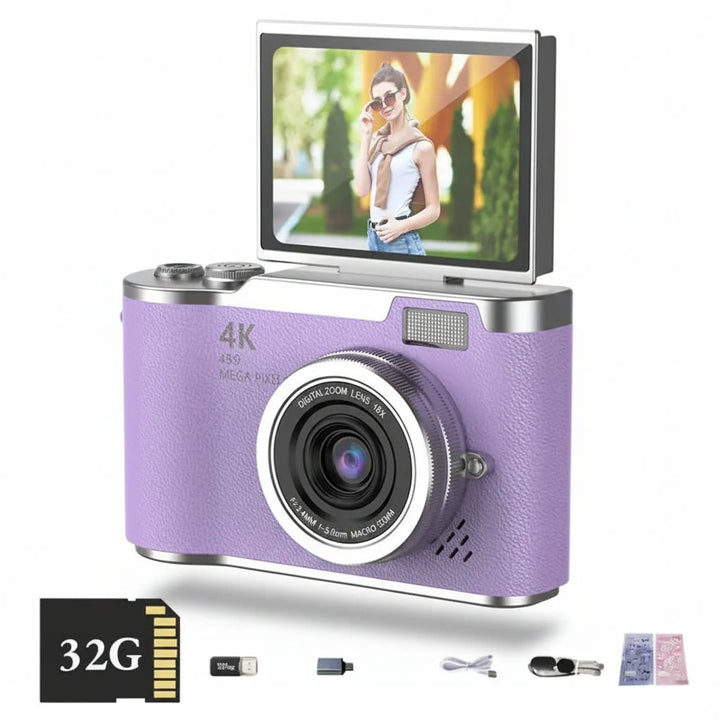 Digital Camera 4K | 48MP Resolution, 8X Zoom &amp; 180° Flip Screen | Compact Camera for Photos, Video &amp; Everyday Travel 4