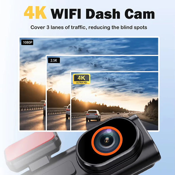 4K Wireless Dash Cam Front and Rear – Ultra HD Dashboard Camera for Car (FREE 64GB SD Card &amp; Pro Installation Kit) 6