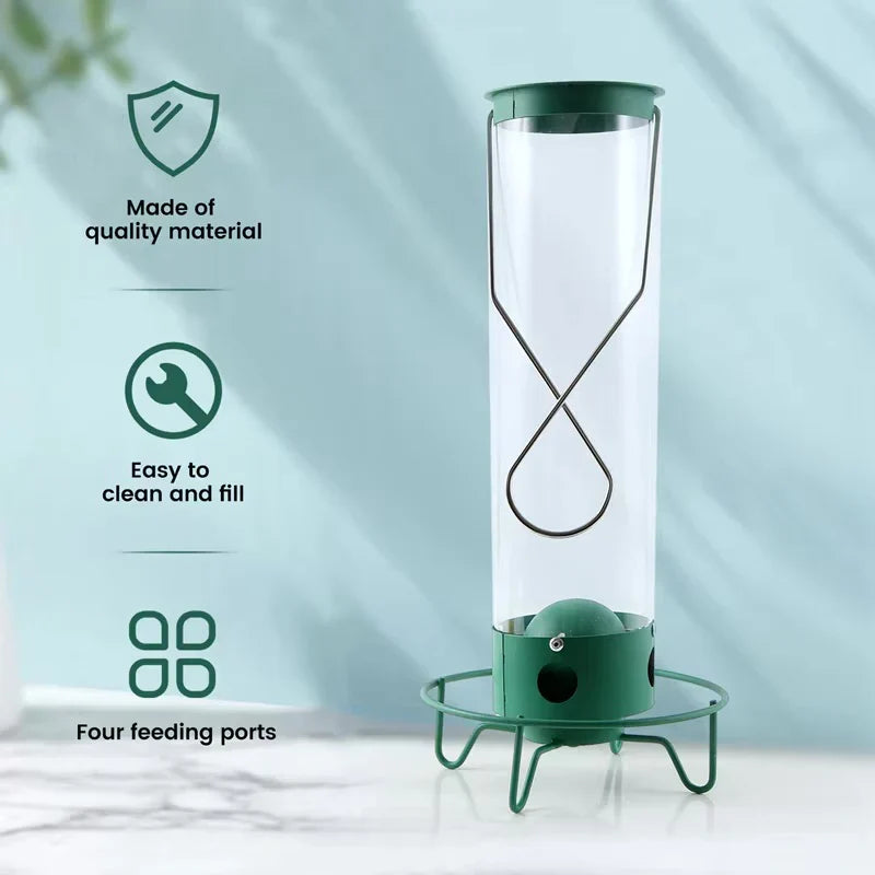 Squirrel Proof Bird Feeder Metal | Rotating Perch Spins Off Squirrels | Weatherproof Men&