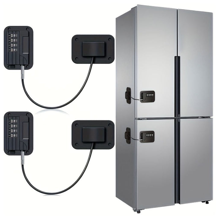 Combination Refrigerator Lock ABS &amp; Steel 68 x 46 mm | Black or White, Adhesive Mount | Child Safety Four-Digit Code 10