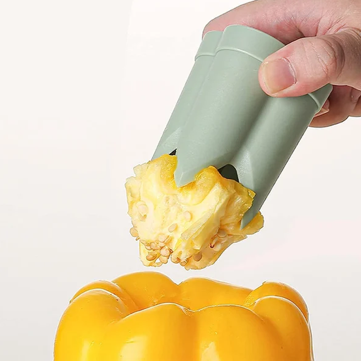 2-In-1 Fruit and Pepper Corer, ABS | Green, Two-Piece Snap Design | Removes Cores and Seeds Without Damaging the Flesh 7