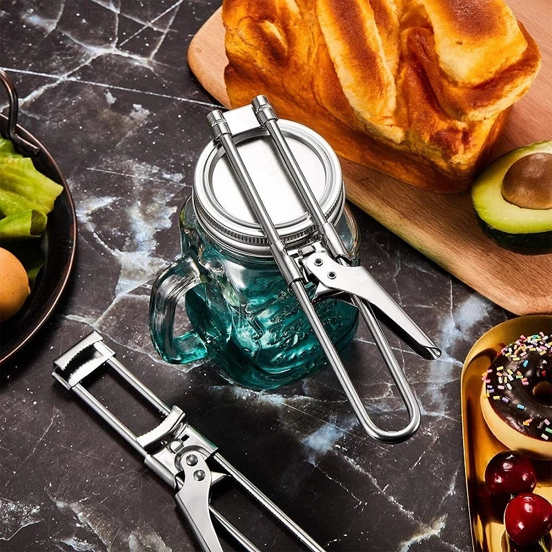 Adjustable Jar Opener Stainless Steel | Lever Action, Non-Slip Grip | Multi-Purpose Tool for Jars, Bottles, Containers 1