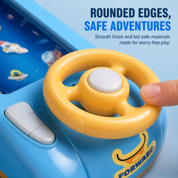 Interactive Steering Wheel Toy ABS | Space and Race Track Play Modes | USB Rechargeable, Lightweight Portable Design 5