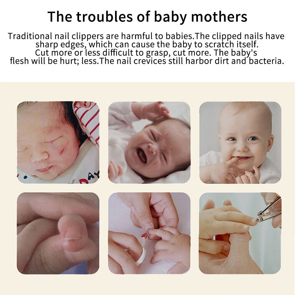 Electric Baby Nail Trimmer | 6 Interchangeable Grinding Heads | Quiet Motor, Adjustable Speed, Battery-Powered 4