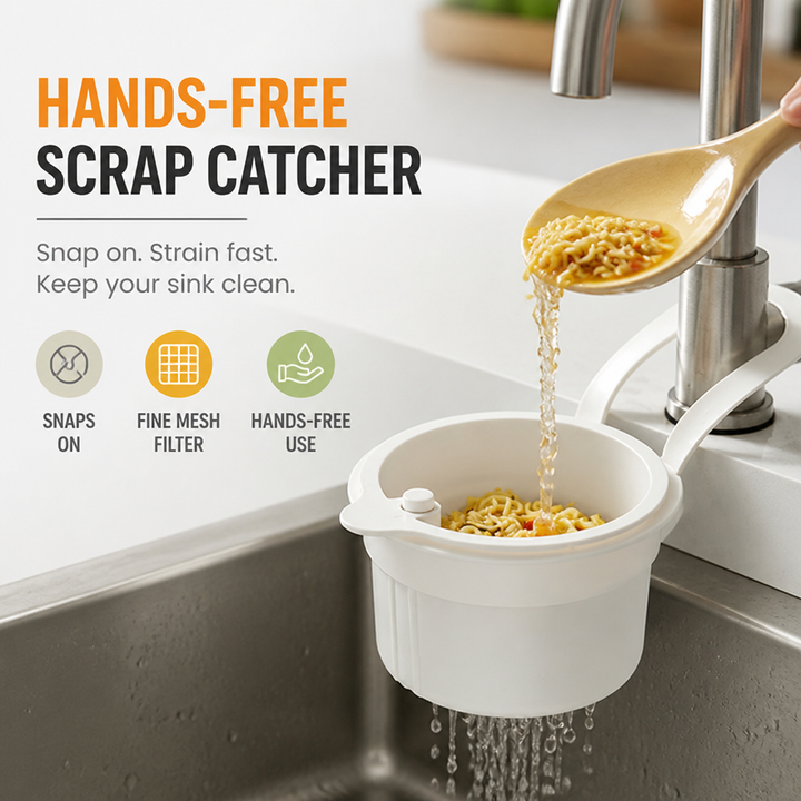 Tap-Mount Sink Strainer, ABS/Stainless Mesh, 3.27 x 5.59 x 7.95 in | White, Yellow, Green | Hands-Free Lid Stops Clogs 4