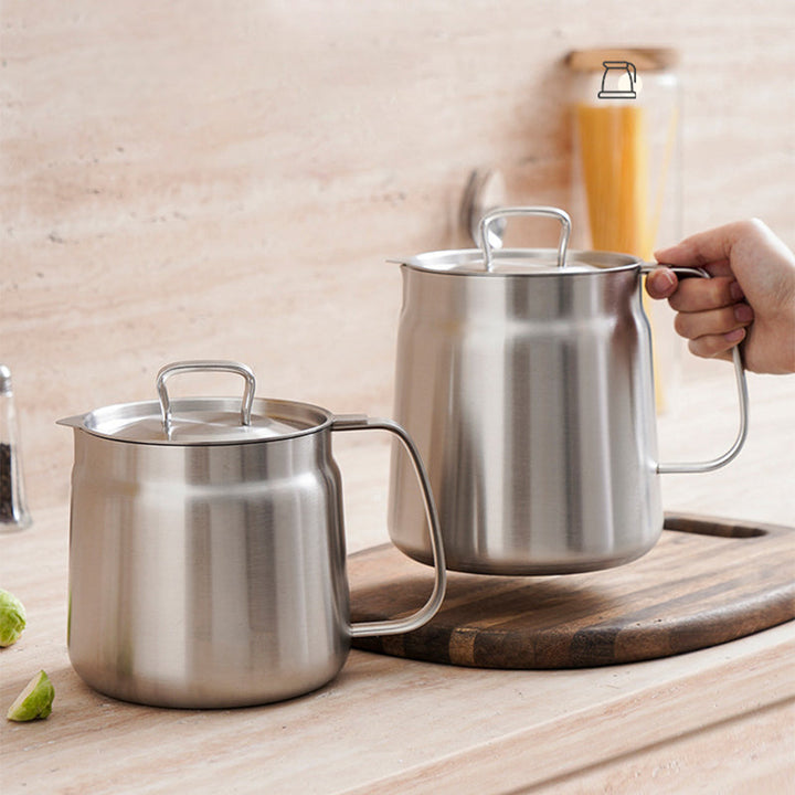 Oil Strainer Pot Stainless Steel | Integrated Filter Net Simplifies Frying and Straining | Reusable Cooking Oil, Less Waste 6