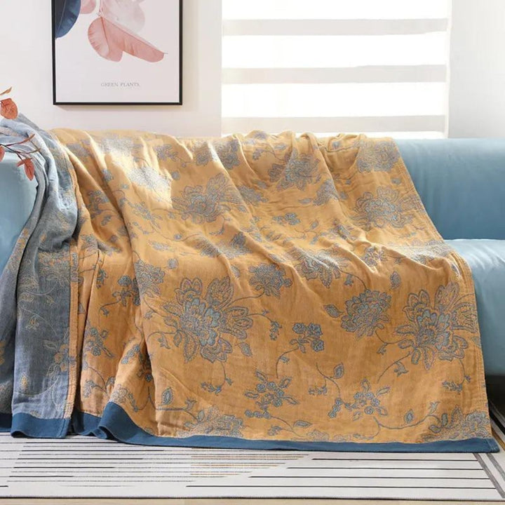 Floral Jacquard Blanket | Breathable All-Season Throw, 2 Sizes | 5 Colours, Machine Washable Bed, Sofa &amp; Lounge Cover 5