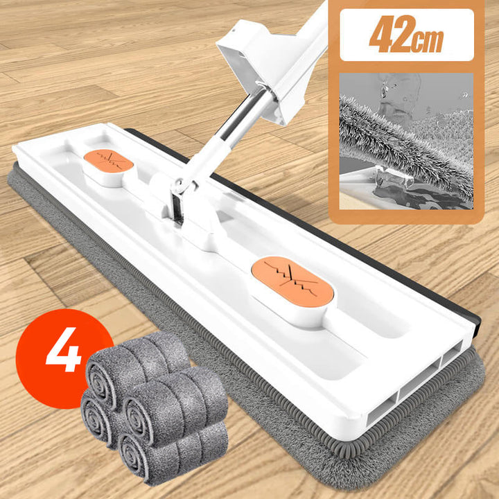 Hands-Free Mop Microfiber, 54-Inch Handle | Blue or White, 2/4/6 Pads | Self-Wringing, No Hands in Dirty Water 18
