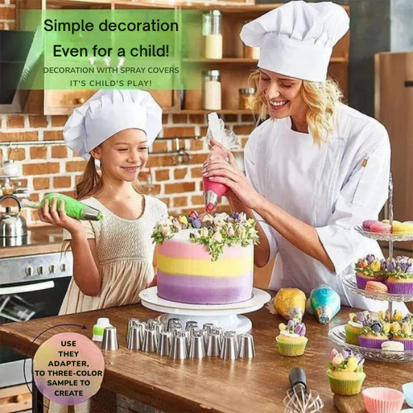 Tulpen-Spritztüllen-Set – 12 Stück mit Silikonspritzbeutel &amp; Adapter Zorenza