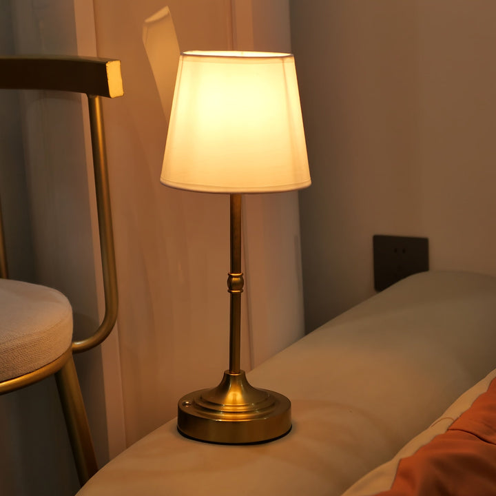 Cordless Table Lamp Brushed Metal | Touch Dimmable, USB Rechargeable | Soft Ambient Glow for Bedside &amp; Living Spaces 2