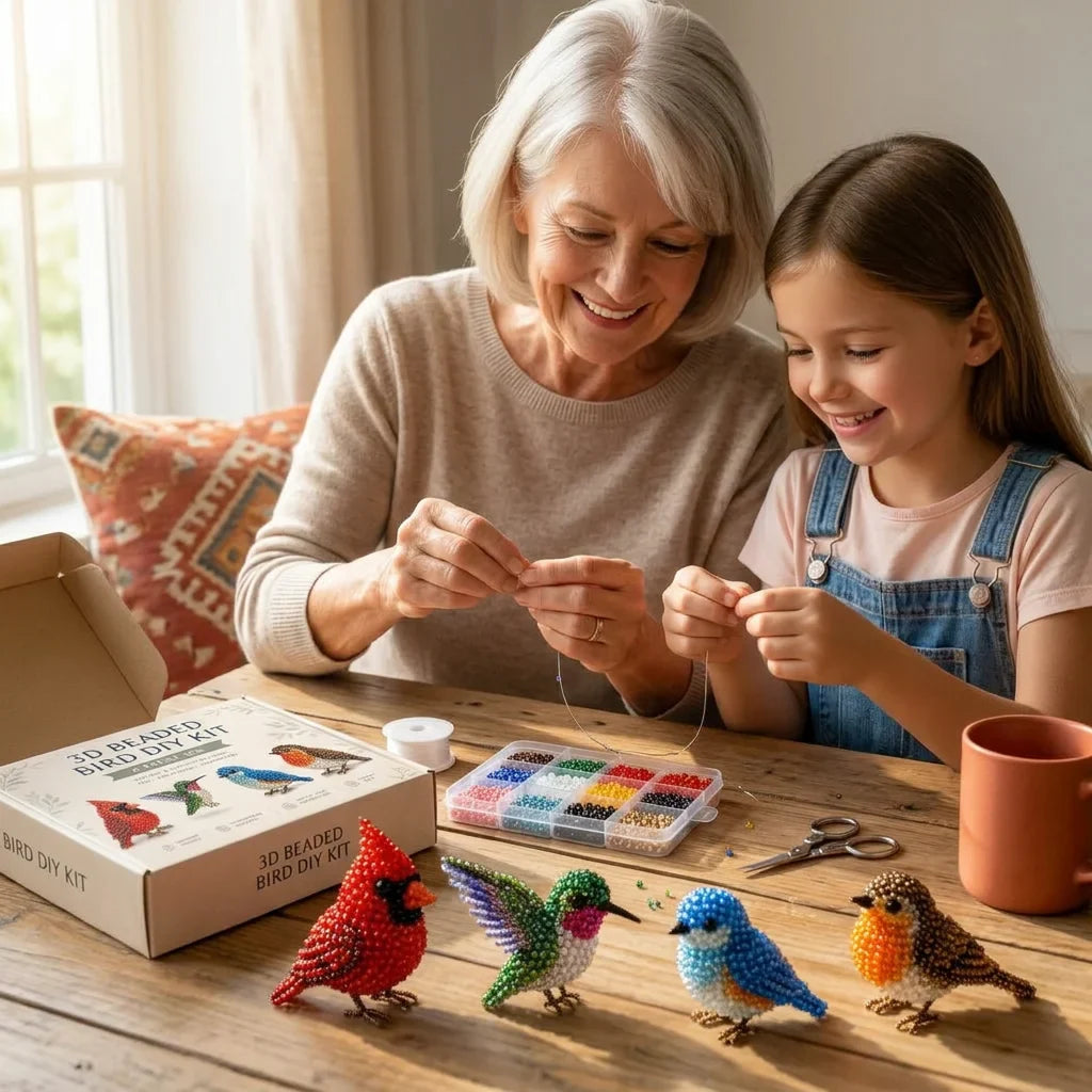 3D Bead Animal Craft Kit | Complete Beginner Kit with Tools &amp; Guide | Detailed Handmade Animal Figures for Home Décor Display 7