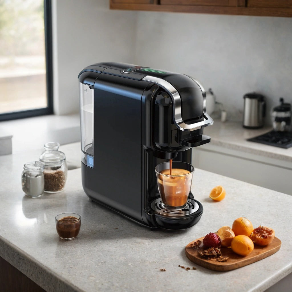 5-in-1 Coffee Machine | 20-Bar Pressure | Nespresso & K-Cup Compatible | Hot & Cold Brew | Compact