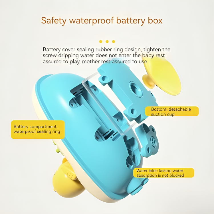 Duck Shower Bath Toy Suction Cup Water Pump for Kids 3