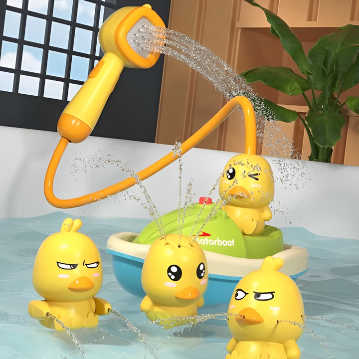 Duck Shower Bath Toy Suction Cup Water Pump for Kids 1