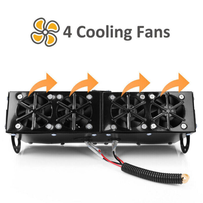 500W Electric Car Heater | 12V PTC Ceramic Heating with 4 Blower Vents | Fast Windscreen Defroster and Demister