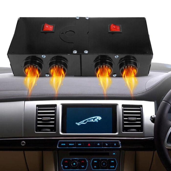 500W Electric Car Heater | 12V PTC Ceramic Heating with 4 Blower Vents | Fast Windscreen Defroster and Demister