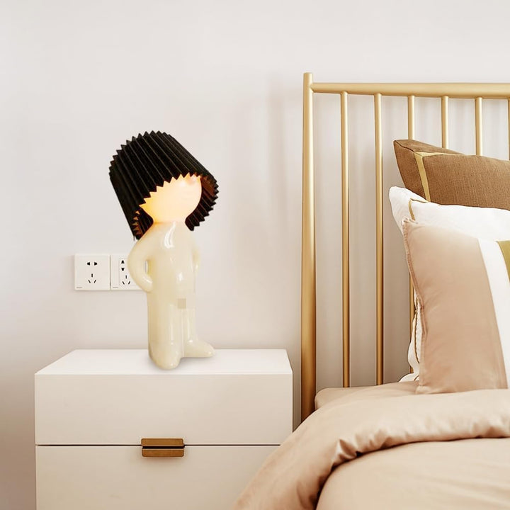 Ribbed Shade LED Table Lamp 29 cm | Green, Yellow, Red, Black | Soft Ambient Lighting for Nightstand, Desk or Sideboard 3