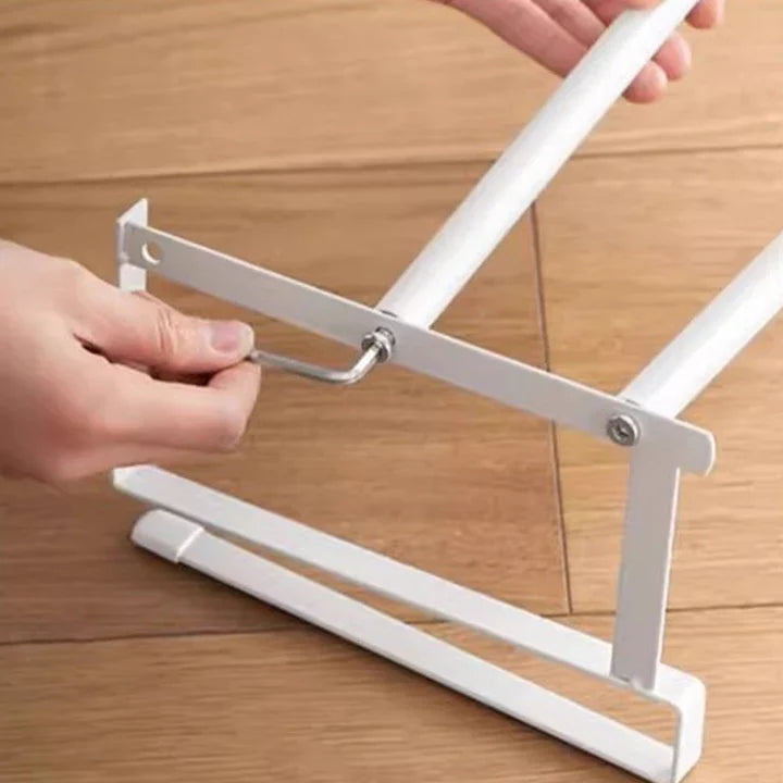 Under-Shelf Storage Rack, Iron, Adjustable 30–50 cm | White or Black | No Drilling, No Tools, Doubles Shelf Space 7