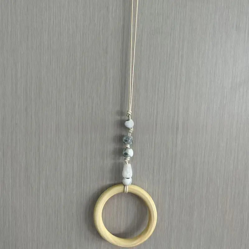 Towel Hanger Rustic Wall Mounted Wood Jute Lightweight with Ceramic Beads 19
