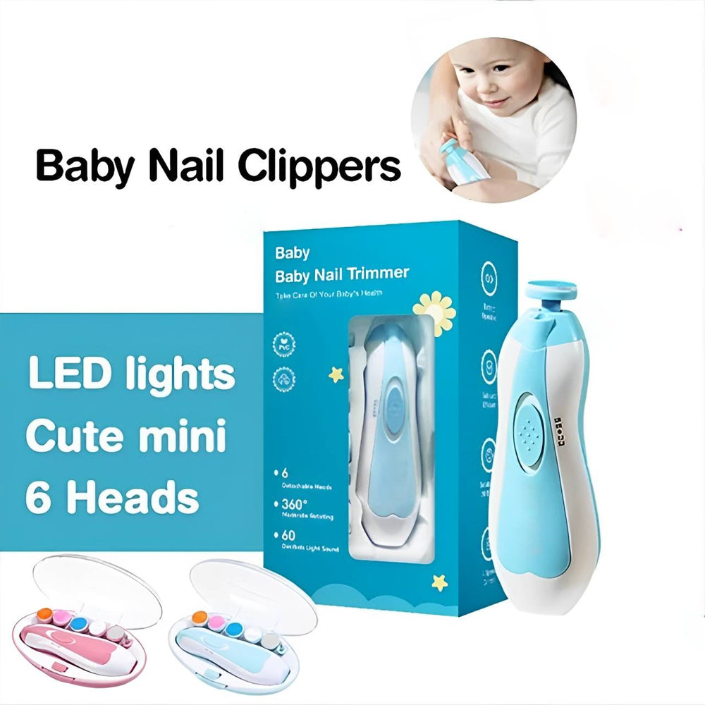 Electric Baby Nail Trimmer | 6 Grinding Heads & 4-Speed Bi-Directional Rotation | Quiet LED-Guided Filing for Whole Family 2