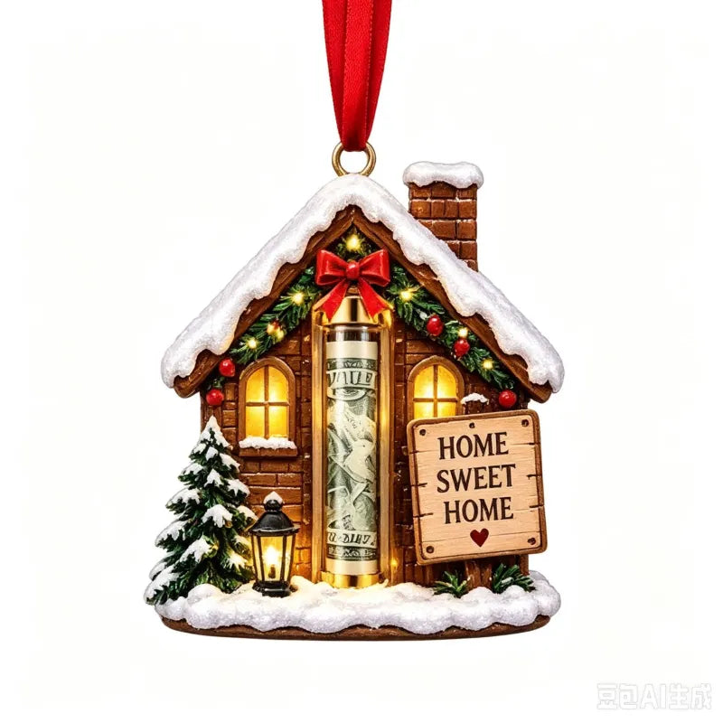 Gift Box Ornament Hanging Christmas Tree Festive with Hidden Compartment 21