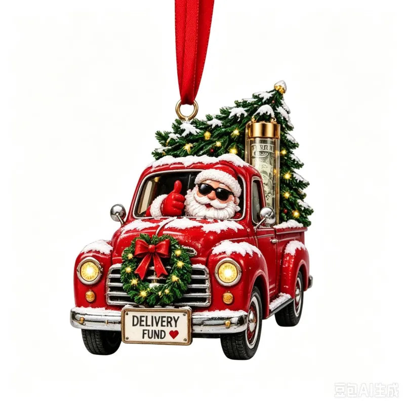 Gift Box Ornament Hanging Christmas Tree Festive with Hidden Compartment 20