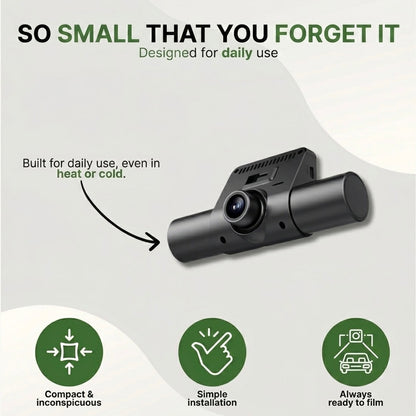 3-Camera Dash Cam | 1080P HD | Front, Rear & Interior | Smart Parking Mode | Night Vision