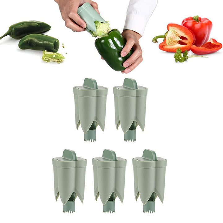 2-In-1 Fruit and Pepper Corer, ABS | Green, Two-Piece Snap Design | Removes Cores and Seeds Without Damaging the Flesh 22