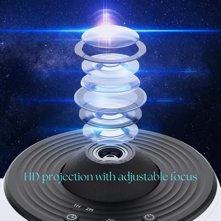 Star Projector Light 360° Rotation | 12 HD Film Discs, Adjustable Colours | Quiet LED with Timer, Black or White 8