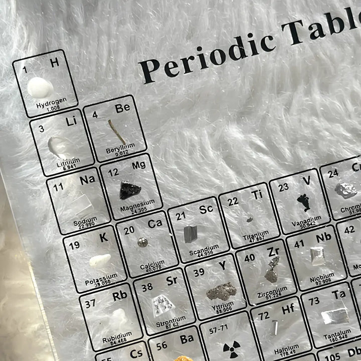 Periodic Table Lamp Acrylic with Wooden Base | 83 Real Element Samples in 3 Sizes | Warm White USB-Powered Glow 3