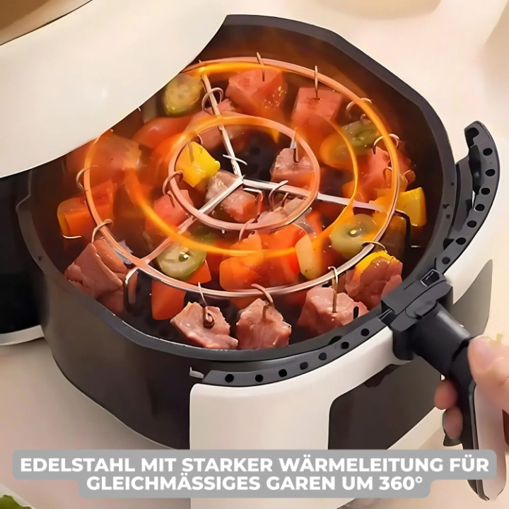 Spießaufsatz für Heißluftfritteusen – Indoor-Grillen Leicht Gemacht - Zorenza