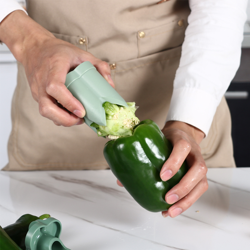 2-In-1 Fruit and Pepper Corer, ABS | Green, Two-Piece Snap Design | Removes Cores and Seeds Without Damaging the Flesh 10