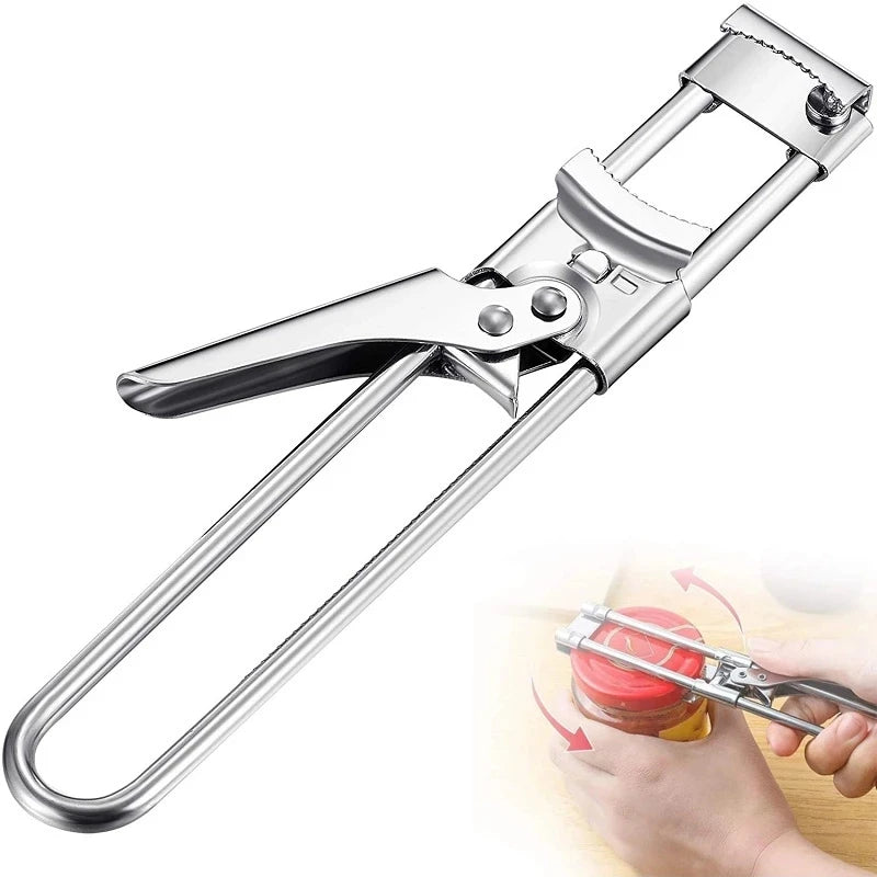Adjustable Jar Opener Stainless Steel | Lever Action, Non-Slip Grip | Multi-Purpose Tool for Jars, Bottles, Containers 4