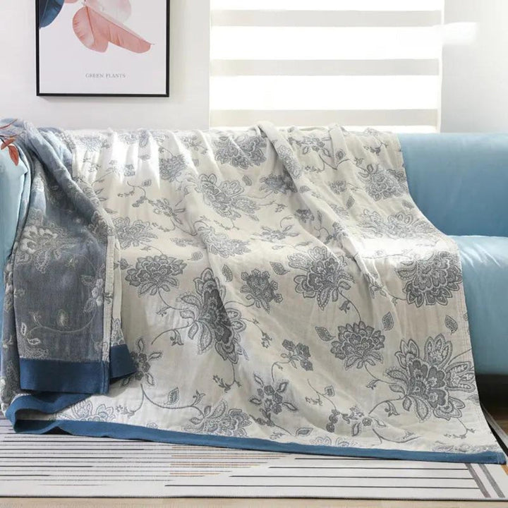 Floral Jacquard Blanket | Breathable All-Season Throw, 2 Sizes | 5 Colours, Machine Washable Bed, Sofa &amp; Lounge Cover 1