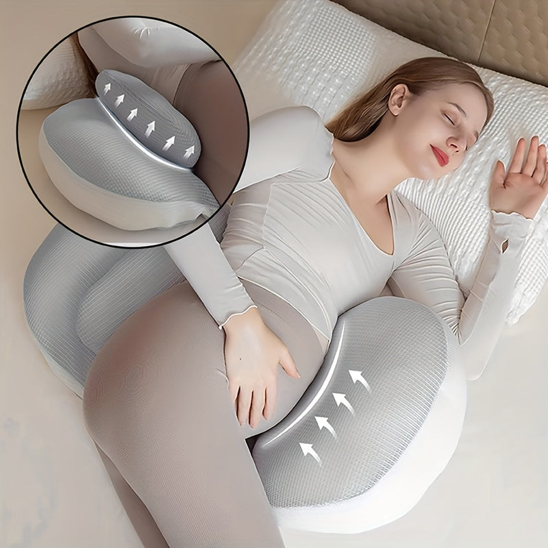 Adjustable Pregnancy Pillow Polyester | Ergonomic Waist Back Belly Support | Adjustable Strap for All Trimesters &amp; Postpartum 1