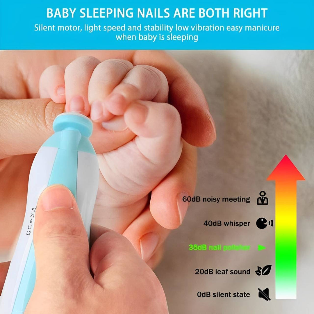 Electric Baby Nail Trimmer | 6 Grinding Heads &amp; 4-Speed Bi-Directional Rotation | Quiet LED-Guided Filing for Whole Family 4