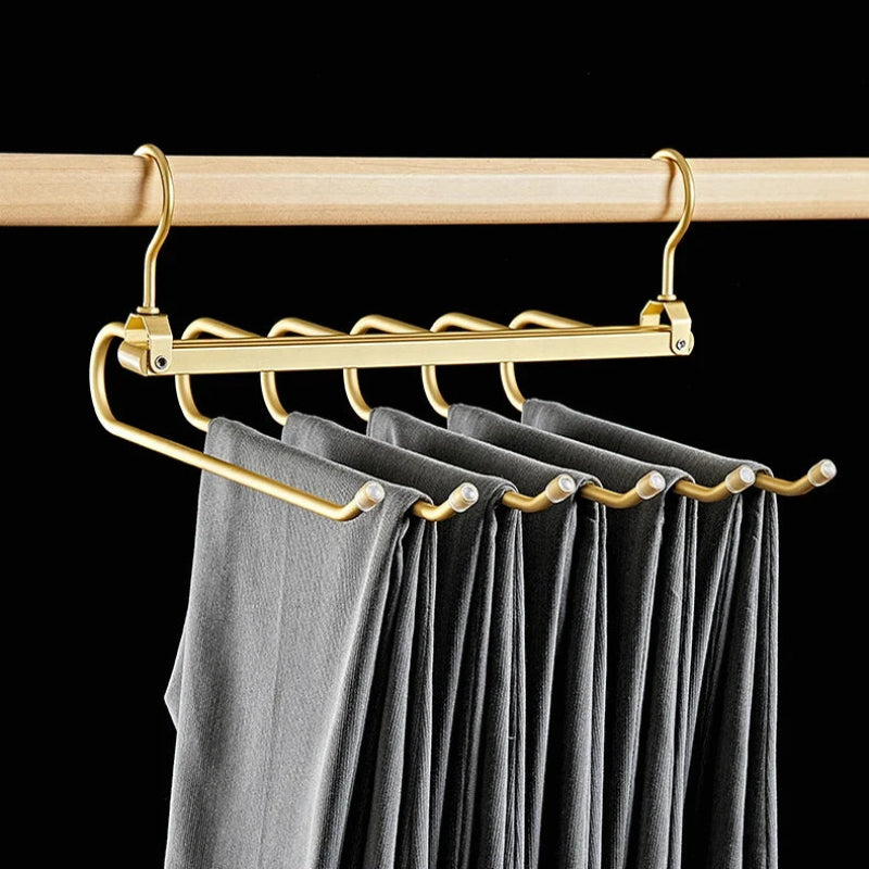 6-Tier Pants Hanger Organizer with 360° Rotating Hook – Aluminum Alloy Design 0