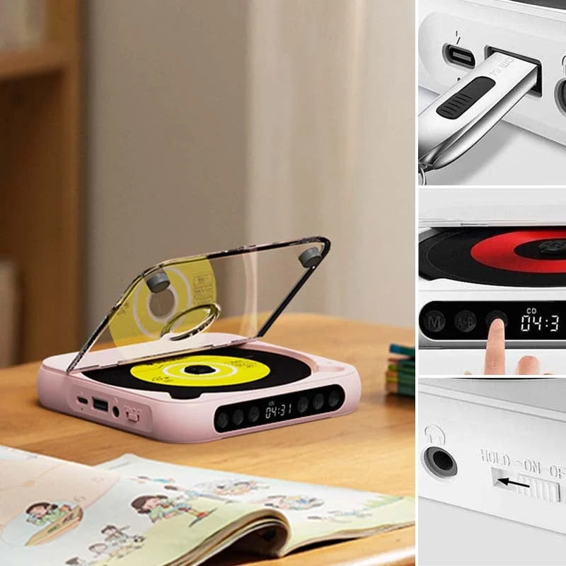 Mini CD Player | Portable Bluetooth Disc Player