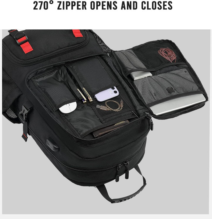 60L Travel Backpack | Waterproof | Laptop 14"–17.3" | USB Port | Shoe Compartment | TSA Friendly