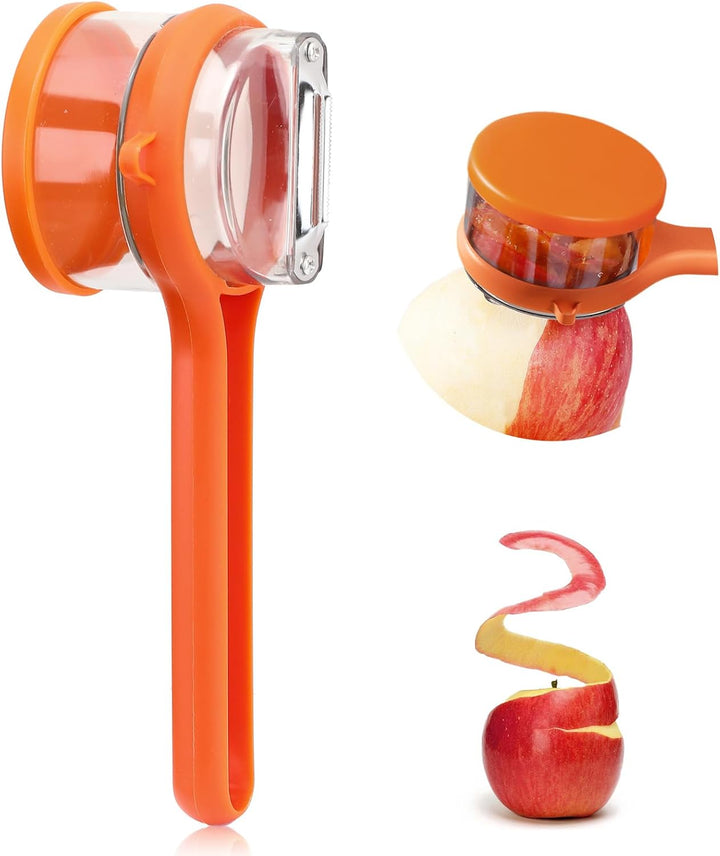 Dual Blade Vegetable Peeler Stainless Steel | Built-In Peel Catcher &amp; Two Interchangeable Heads | Ergonomic Ambidextrous Grip 1