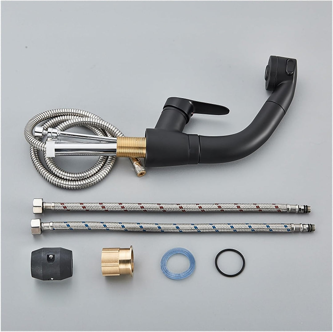 Extendable Basin Mixer Tap Pull-Out Spout Single Lever Brass 11