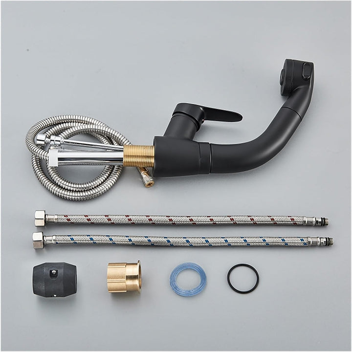 Extendable Basin Mixer Tap Pull-Out Spout Single Lever Brass 11