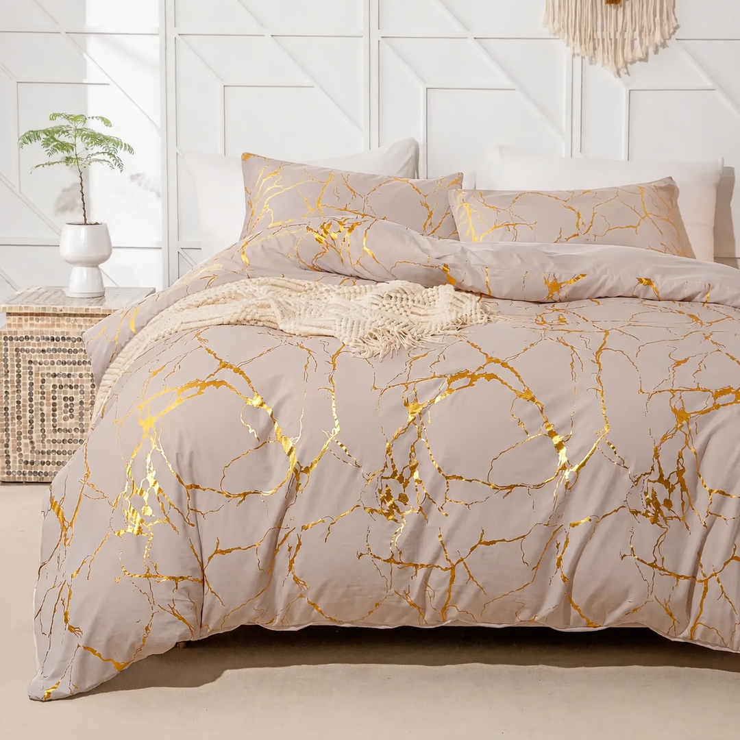 Marble Pattern Duvet Cover Set Matching Pillowcases 3