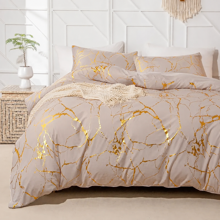 Marble Pattern Duvet Cover Set Matching Pillowcases 3