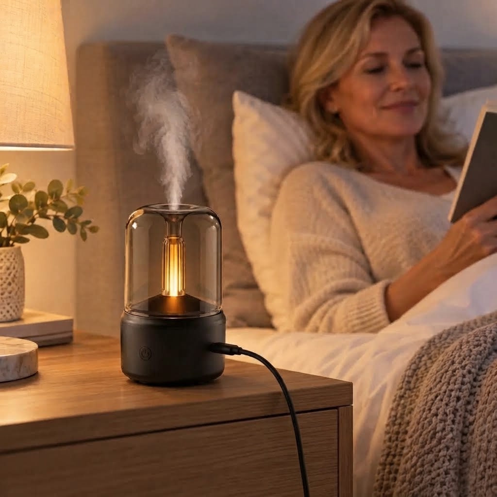 Candlelight Aroma Diffuser Humidifier Ultrasonic Mist USB 3