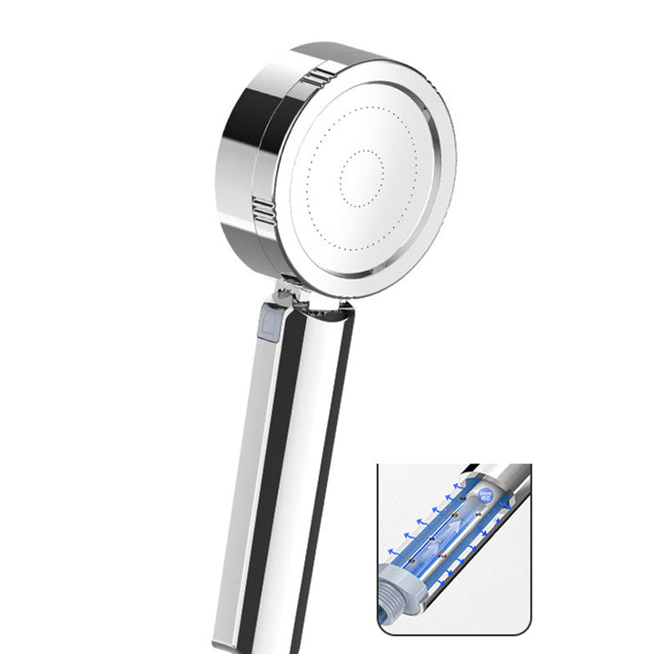 Round Handheld Shower Head Self-Cleaning Adjustable Flow 17