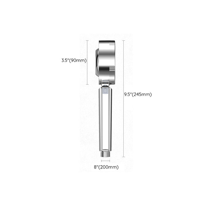 Round Handheld Shower Head Self-Cleaning Adjustable Flow 2