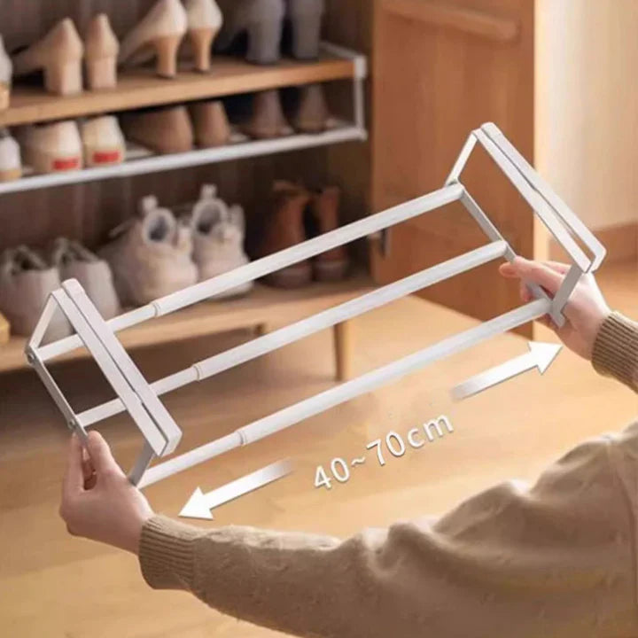 Under-Shelf Storage Rack, Iron, Adjustable 30–50 cm | White or Black | No Drilling, No Tools, Doubles Shelf Space 9